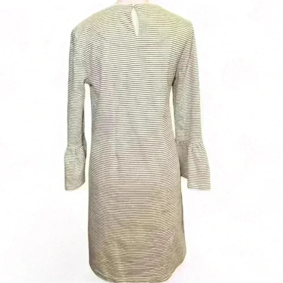 J. Crew Women's Striped Ruffle Sleeve Shift Wht w Navy Blue Stripes Size Small - Picture 3 of 5